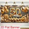 2D flaches Banner 1 Stück 50. Geburtstag Partybanner speziell für die 50. Geburtstagsfeier entworfen