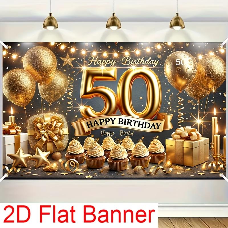 2D flaches Banner 1 Stück 50. Geburtstag Partybanner speziell für die 50. Geburtstagsfeier entworfen