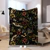 Dark Romance Butterfly Roses Blanket Sofa Blanket Camping Trip Bedroom Outdoor Plush Blanket Digital Printing