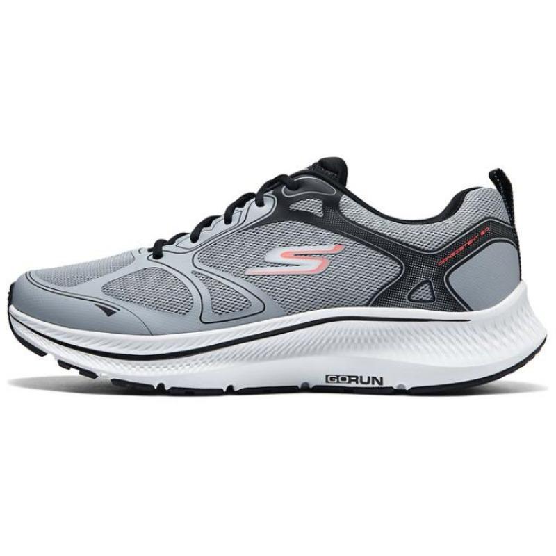 Skechers Men Fabric Cushioned Low Top Running Shoes Gray 220869-GYCL 43.5