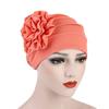 Turban Hat Stretchy Breathable Solid Color Women Side Flower Beanie Cap Headwear Hair Accessories