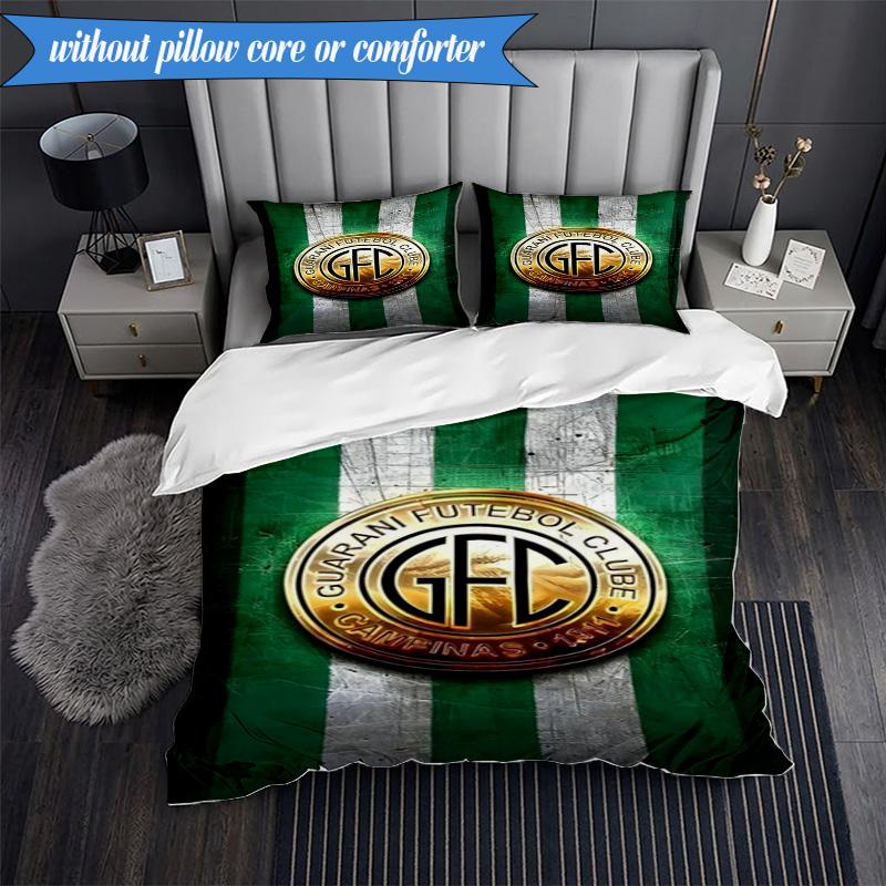 3PCS Football Club Emblem Printed Soft Bedding Set,Including 1pc Duvet Cover And 2pcs Pillowcases Perfect for Bedroom, Dormitory, Fan gift