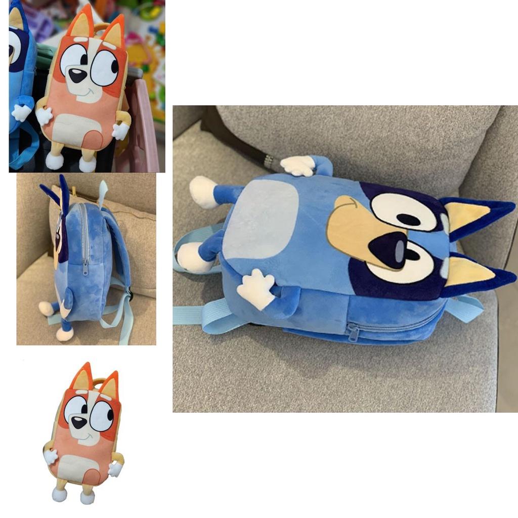 Bluey Plush School Backpack For Children Cute And Colorful Toddler Bag With Mobile Phone Pocket