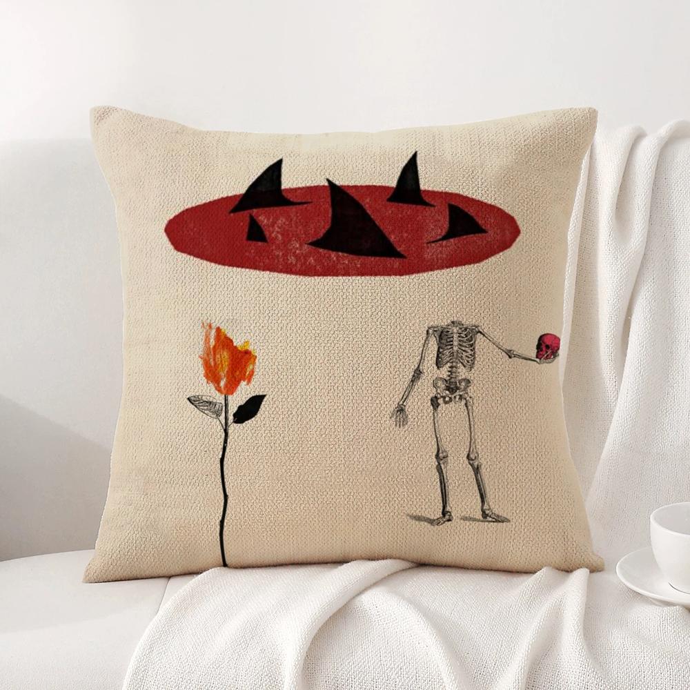 I-Imagine D-Dragons Cushion Cover Summer Coolness Linen Fabric Double-Sided Printing Pillow Case Sofa Home Decor Gift