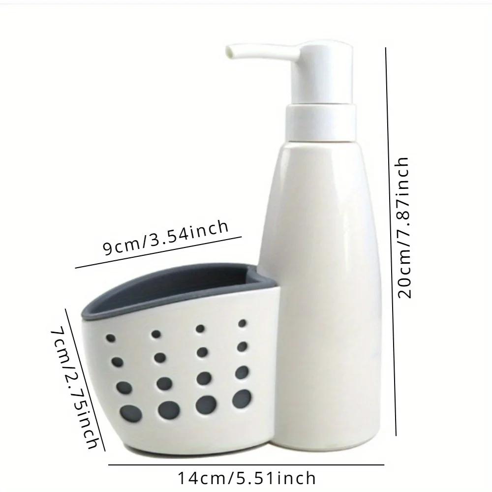 1PC Multifunction Liquid Dispenser Home Detergent Storage Box Sponge Drain Rack Container Drainboard Soap Dish Organizer 2 In 1