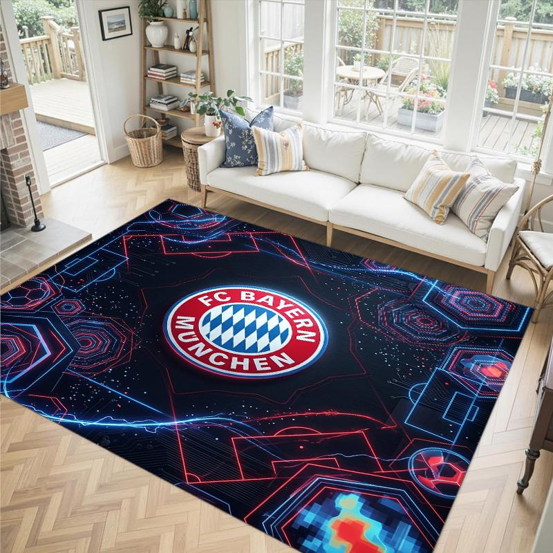 Design Bayernu Mnichov Křišťálový sametový koberec Útulný Ne?Protiskluzová tištěná předložka do ložnice, obývacího pokoje, předsíně