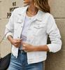 Denim Jacket For Women With Pockets And Turndown Collar Streetwear Summer
