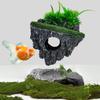 Aquarium Floating Rockery Simulation Realistic Stone Fish Tank Ornament Moss Rock Landscaping Decor Betta Cave Hideout Shelter