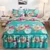 Heimtextil verdickter gebürsteter Spitzen-Bettrock 4-teilig Bettbezug Bettdecke Bettüberwurf Chinesische Hochzeit Prinzessinnenstil Bettwäsche