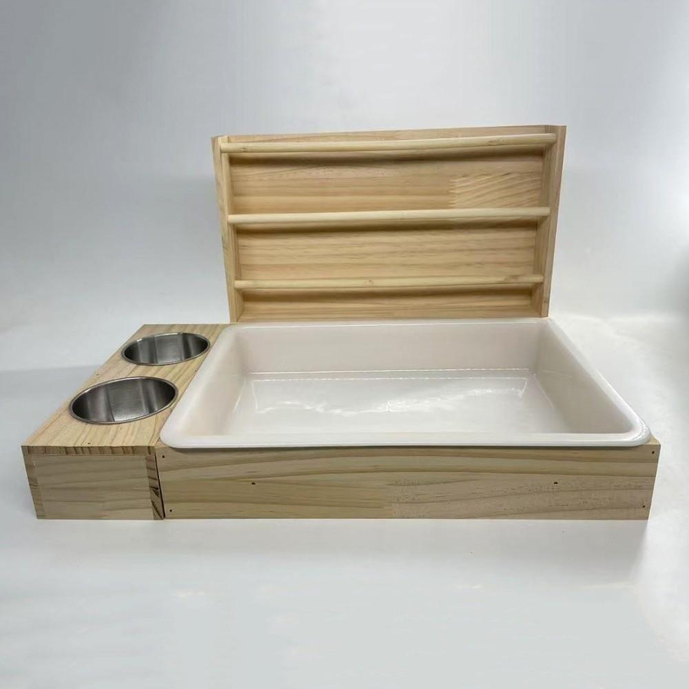 Mit Katzentoilette Kaninchen Heufutterspender Holz Hamster Futterspender Kaninchen Futtertrog Chinchilla