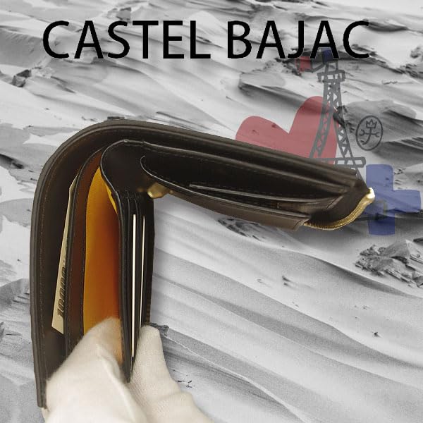 CASTELBAJAC L-Shaped Zipper Wallet, Medium Size, Cite Series, Black, 089652