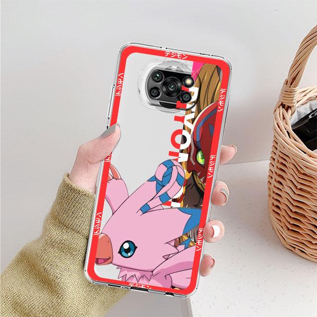 Custodia Trasparente Digimon Per Xiaomi Mi Poco X3 NFC M3 Pro F3 F1 11 Lite 12 Redmi Note 10 9S 8 7 9 Cover Morbida per Telefono