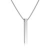 Simple Blank Copper Wishing Bar Pendant Necklace Charm Men Women Waterproof Dangle Vertical Cuboid Stick Zircon Gift