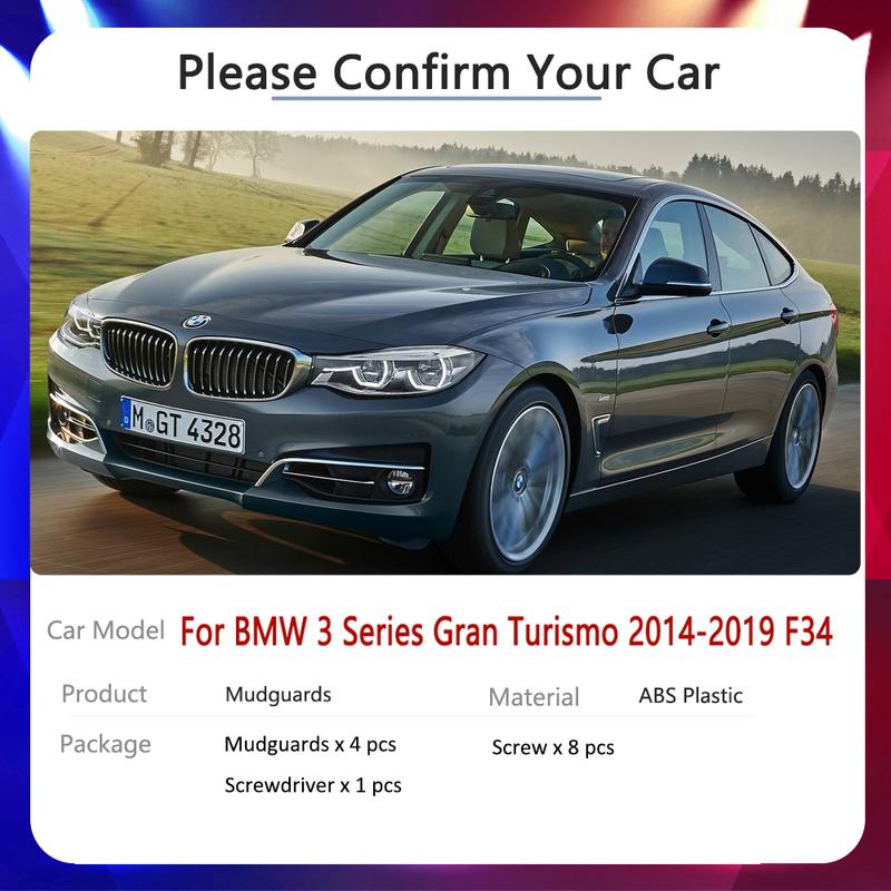 Tire Fender Mud Flap for  BMW 3 Series Gran Turismo GT 2014~ 2015 F34 Car Mudflaps Splash Guards Car Accessories Stickers