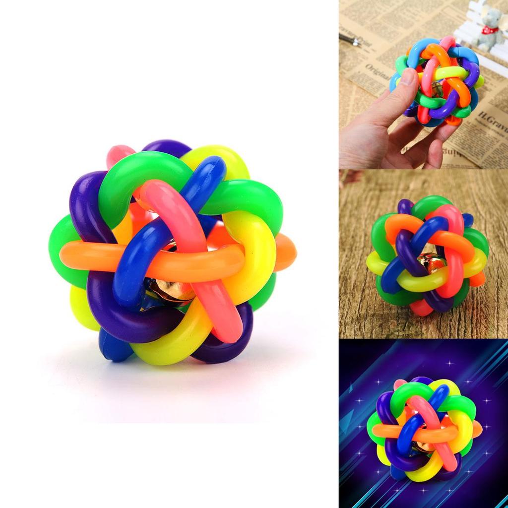 Pelota de Goma Colorida Juguete para Gato Mascota con Cascabel Pequeño para Ejercicio Interactivo Divertido