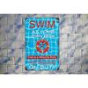 Warning Swimming Pool Swim At Your Own Risk, Retro Metal Tin Sign for Wall Garage