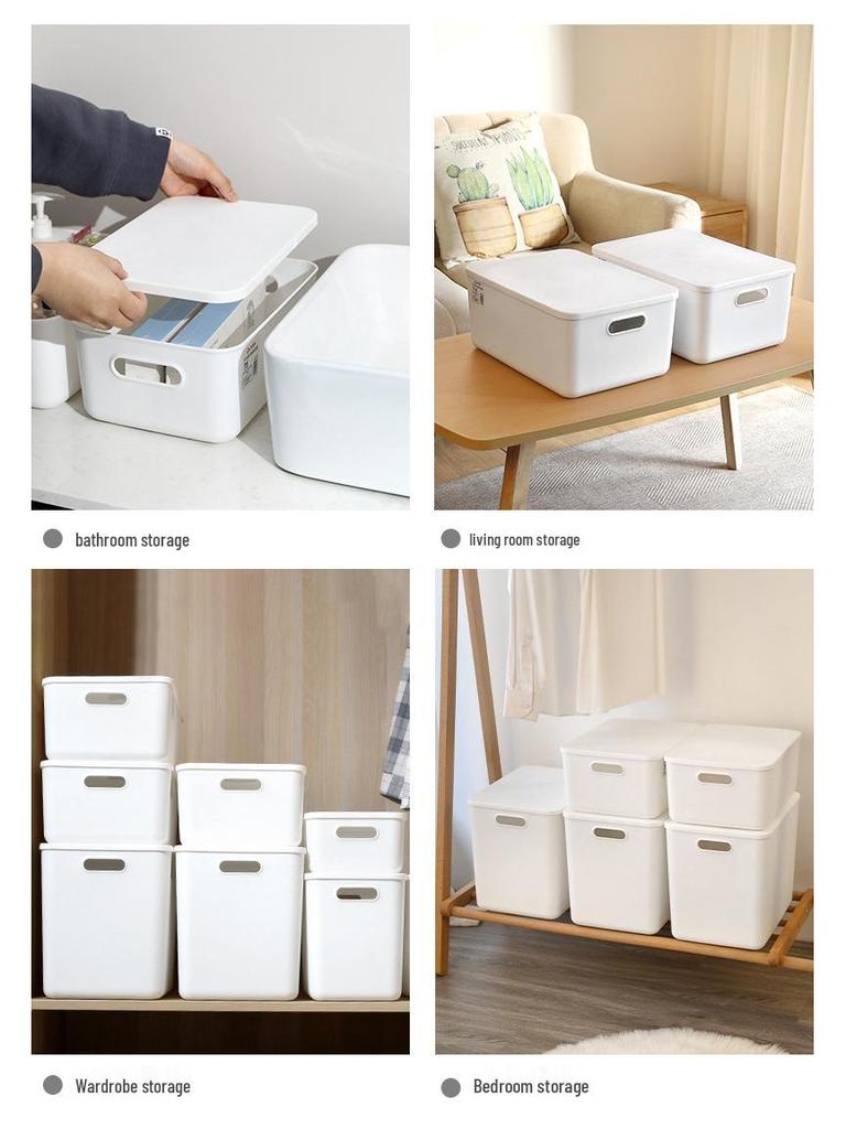 קופסת אחסון אטומה לאבק עם מכסה למשרד, שולחן עבודה, ארון, סלון ומטבח - לארגון