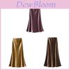 Elegant Satin Fish Tail Skirt For Women With Stretch Waistband In Spring Fashion