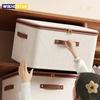 Scatole Portaoggetti con Cerniera in Lino, Contenitori Organizer per Abbigliamento in Tessuto Non Tessuto per Organizzazione Casa Camera da Letto Armadio, Includono Buoni Aiutanti