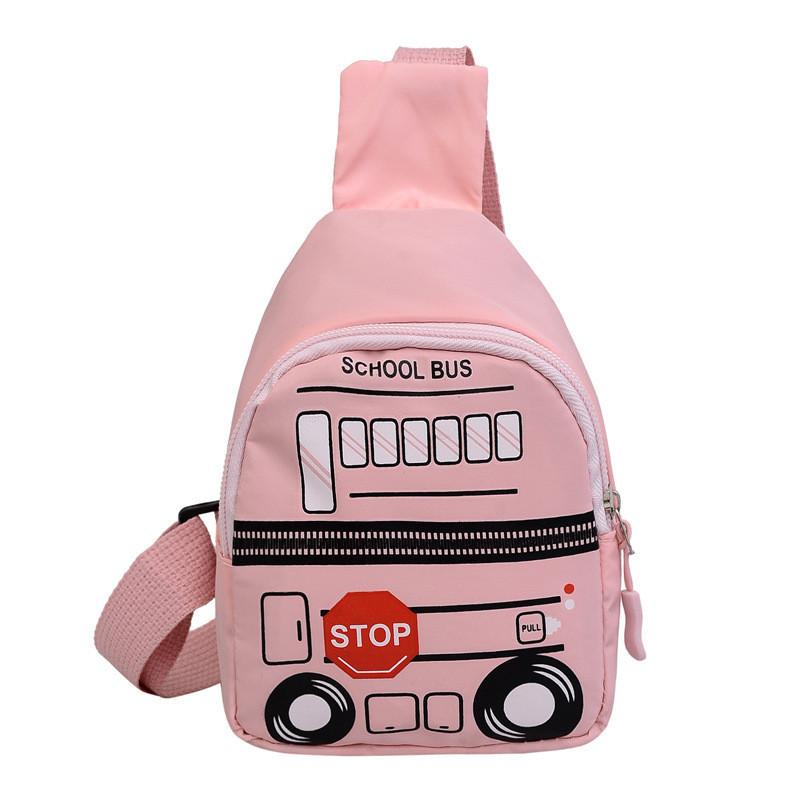 Adorable Kids Car Print Chest Bag Fashionable Summer Nylon Sling Bag