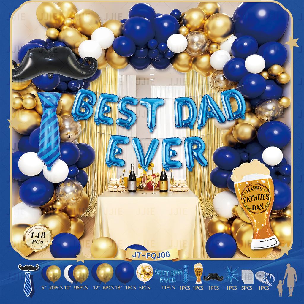 Father'S Day Decorative Navy Theme Father'S Day Balloon Arch Wreath Festival Theme Decorative Balloon Cover