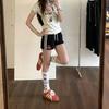 Women's 2026 American Retro Sports Shorts - Summer Letter Print, Loose Fit Hot Pants, Versatile Design