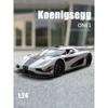 1/24 Koenigsegg ONE 1 Model sportovního auta z hliníkové slitiny Odlévaný kovový model závodního auta Vysoká simulace Zvuk a světlo Dětské hračky Dárek