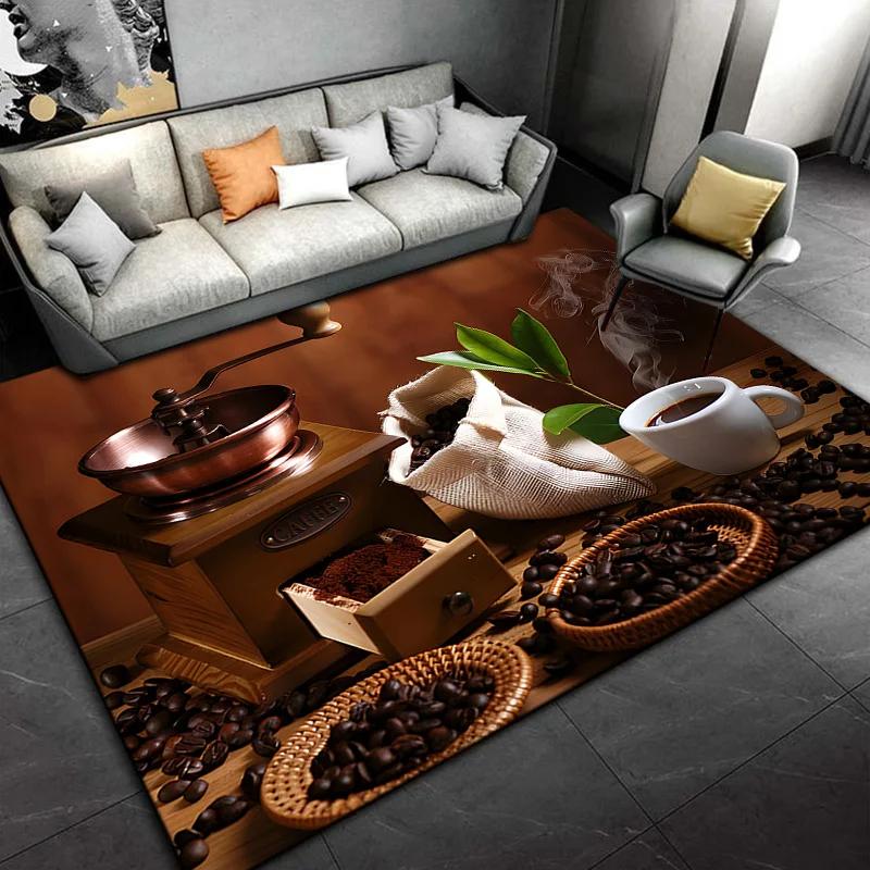 Coffee Drink Printed Carpet Modern Fashion Mat Non-slip Area Rug Home Living Room Yoga Mats Bedroom Kitchen Dorm Soft Floor Mat