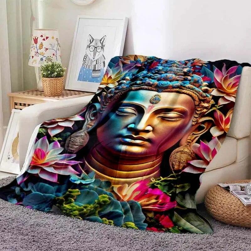 

Гаутама Будда, плюшевое мягкое одеяло, тонкое клетчатое одеяло, портативное одеяло для гостиной, спальни, дома, путешествия, офиса, обеда 125x150cm