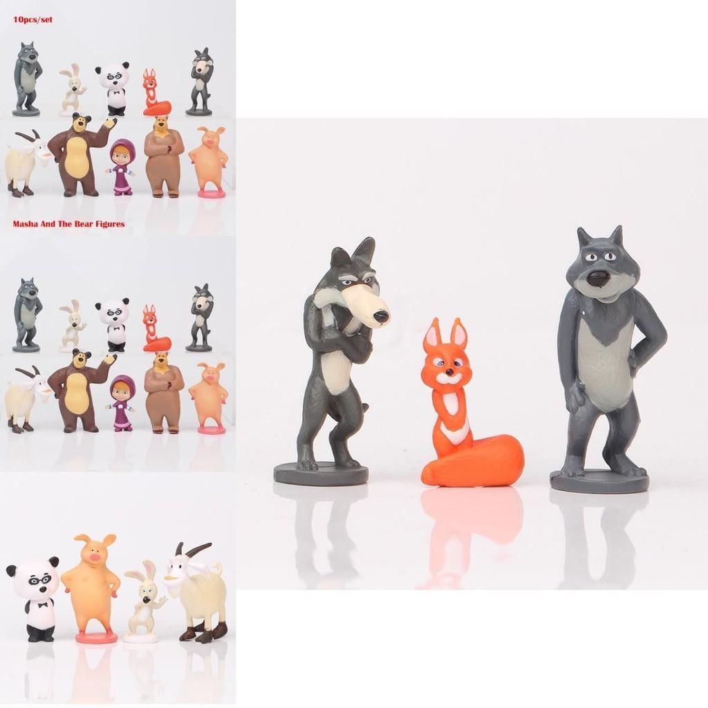 Adorabile Set di Action Figure di Masha e Orso Perfetto per Decorare Torte e Divertimento