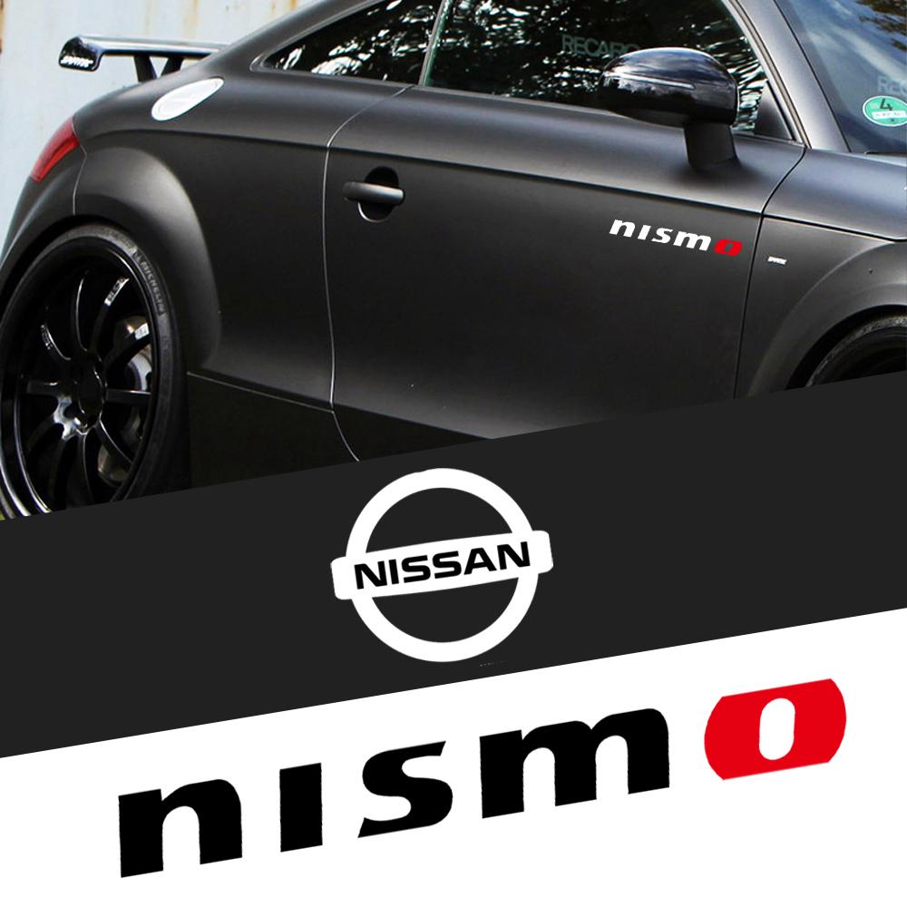 BQCABI1 2PCS Car Vinyl Reflective Sticker Rearview Mirror Body Door Decor Decal For Nissan Nismo X-Trail Qashqai Sylphy Note GTR Leaf