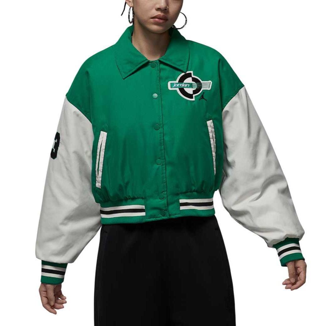 (WMNS) Air Jordan Brooklyn Therma-Fit Varsity Jacket Malachite Sail Women s HV0404-365 L