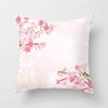Peach Leather Velvet Fresh Pink Flower Pillowcase Home Sofa Pillow Cushion Cover Core-free