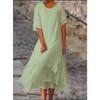 DICIFY Women's Fashion Summer Spring Solid Color Print Short Sleeve O-Neck Casual Dresses