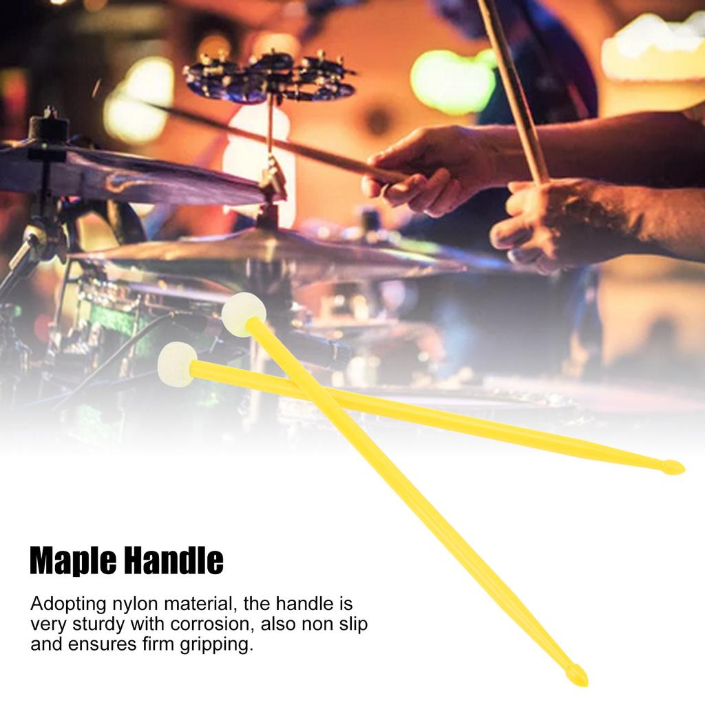 2Pcs Felt Head Nylon Handle Double Headed Instrument Accessory Set Kit for Playing