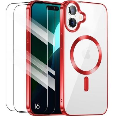 Protective Case - BOOLING - for iPhone 16 - Shockproof - Chrome Red - Ultra Slim
