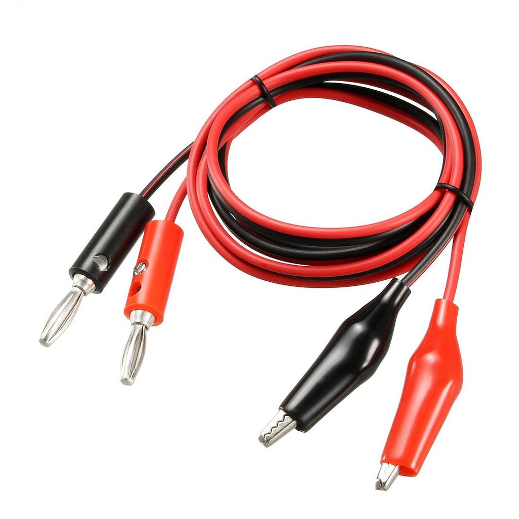 uxcell 4mm Banana Plugs with Alligator 100cm Red 1 Pair Clips, 5A, Length, & Black,