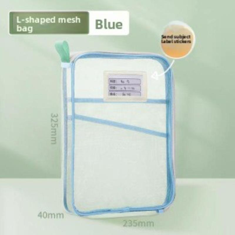 File Bag, Zipper, Subject L, Large Book Bag, Examination-type Bag, Carrying, Classification, Hand-held, Student, Transparent Open Mesh