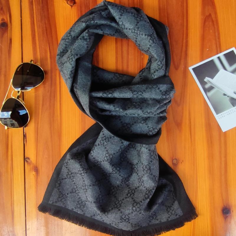 

Роскошный кашемировый шарф для мужчин Мягкий Теплый Зимний Пашмина Джентльменские Шарфы Мужские Буфанды Омбре Деловые Длинные Накидки 180X35cm