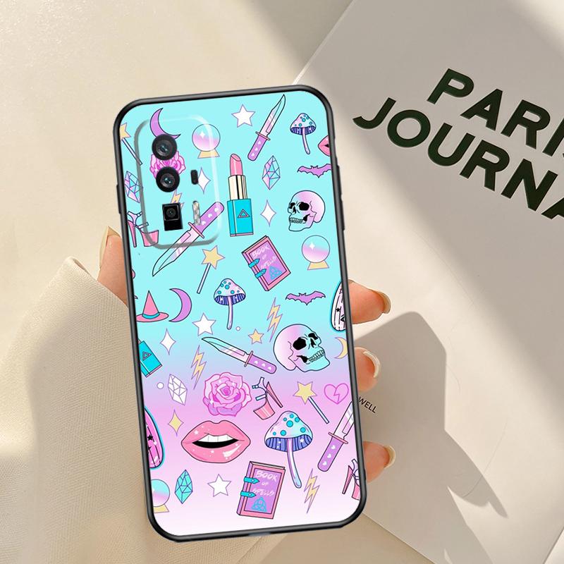 Girly Pastel Witch Goth Case For Xiaomi 14 15 Ultra 13T 14T 15T Pro 17 Pro Max POCO X7 Pro X3 X5 X6 F5 F6 F7 F8 Coque