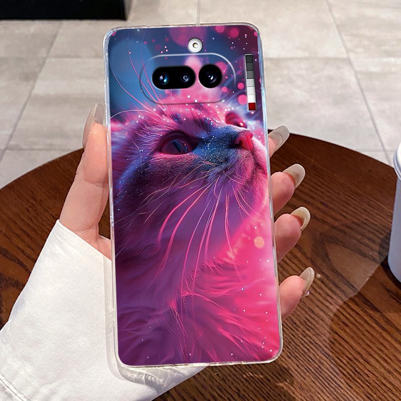 Jelly Casing For Nothing Phone 4A Capa Coque Clear Silicone Soft TPU Back Cover Cute Cat Rabbit Heart Protective Case Fundas