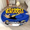 Custom Name Johnny Bravo Printed Round Rug Carpet Chair Rug Area Rug Entryway Doormats,for Office Chair Living Room Bedroom Kitchen Room.