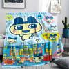 1PC Tamagotchi Print Flannel Blanket, High quality Comfortable for All Seasons, Home Decor, Warmth and Comfort, Perfect for Christmas Gifts189