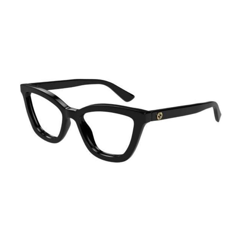 Gucci Logo detail Acetate Irregular Optical glasses Women's Black Black 51 dust bag + glasses case (random color)