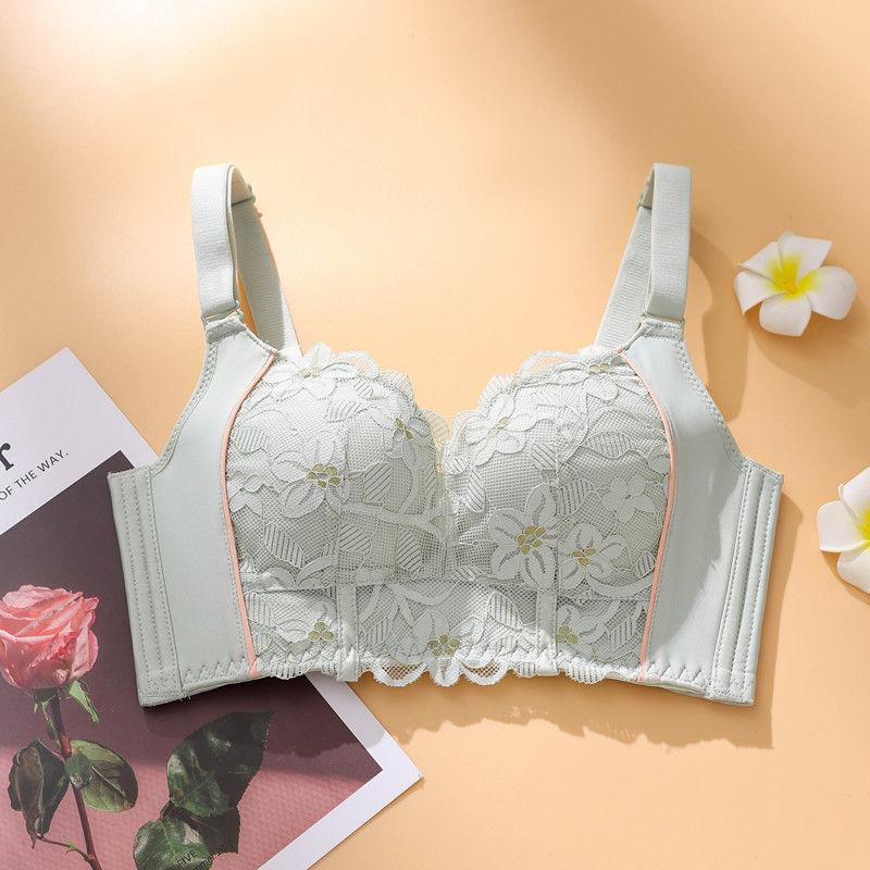 Sexy Lace Women's Bra Underwear Women's No Underwire Gathering Bra Anti-sagging Upper Collection Side Breast