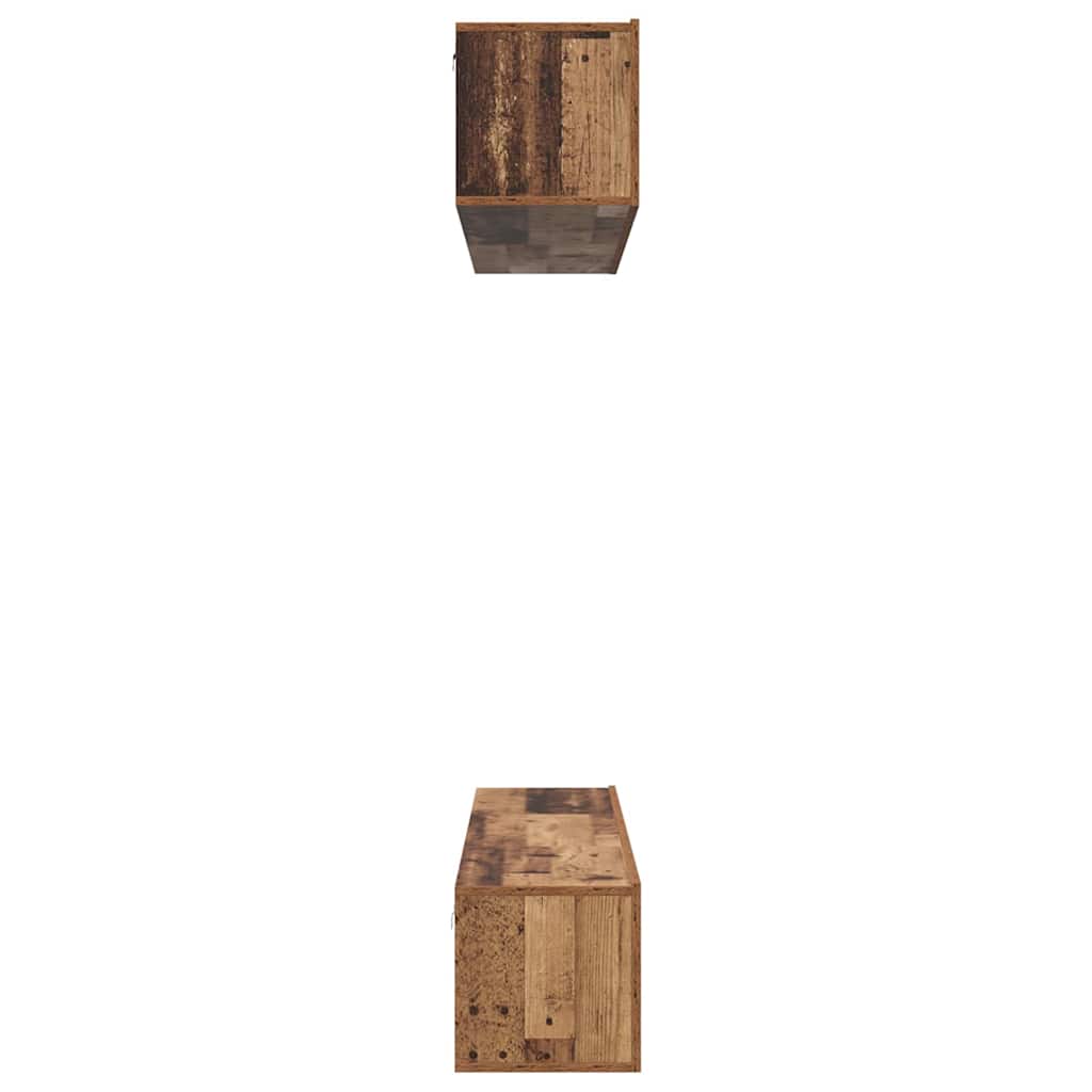 Wall Mounted TV Cabinet Set 5 pcs Reclaimed Wood Effect Particleboard