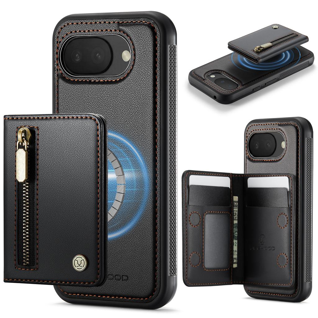 2 in 1 Detachable Magnetic Cards Solt Wallet Leather Case for Google Pixel 10 Pro XL 9A 9 8 8A 7A 7 Shockproof RFID Stand Cover