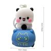 Cute Panda Bubu Yier Keychain Cartoon Panda Bubu and Dudu Driving A Small Car Modeling Keychain Backpack ornament Keychain Gift