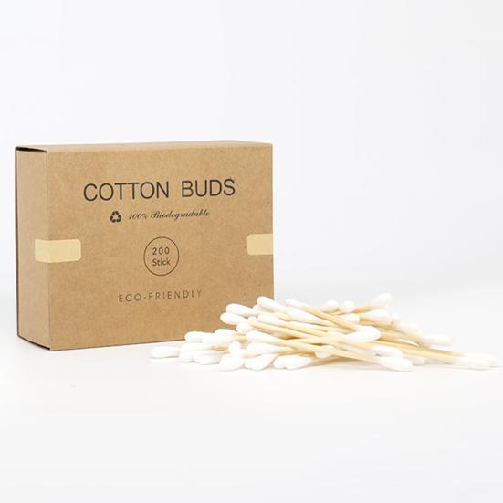 1 Box Cotton Swab No Lint Loss Disposable Double Head Design Soft Cleaning Colorful Round Pointed Head Makeup Swab Home Supply