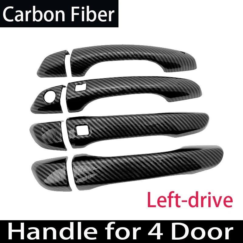 Carbon Fiber Exterior Door Handle Cover For Hyundai Elantra Avante AD 2016 2017 2018 Chrome Black Trim Car Accessories